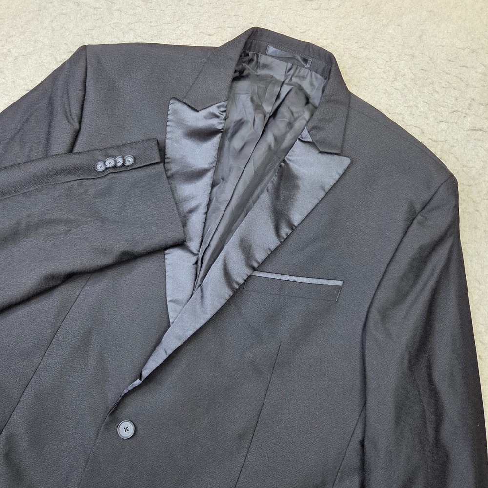 Kenneth Cole Tuxedo Jacket Mens 46L Black Bamboo Blend Sport Coat Cocktail Party